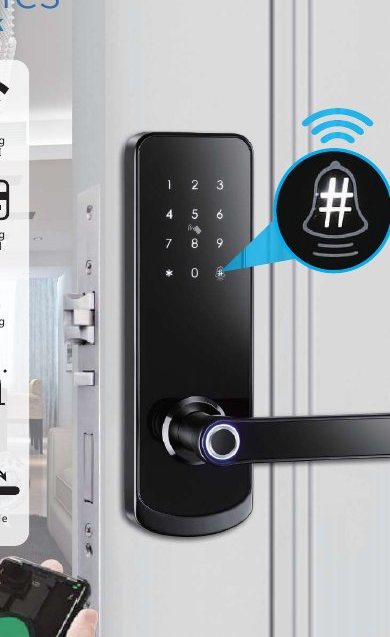 Fingerprint lever with app access