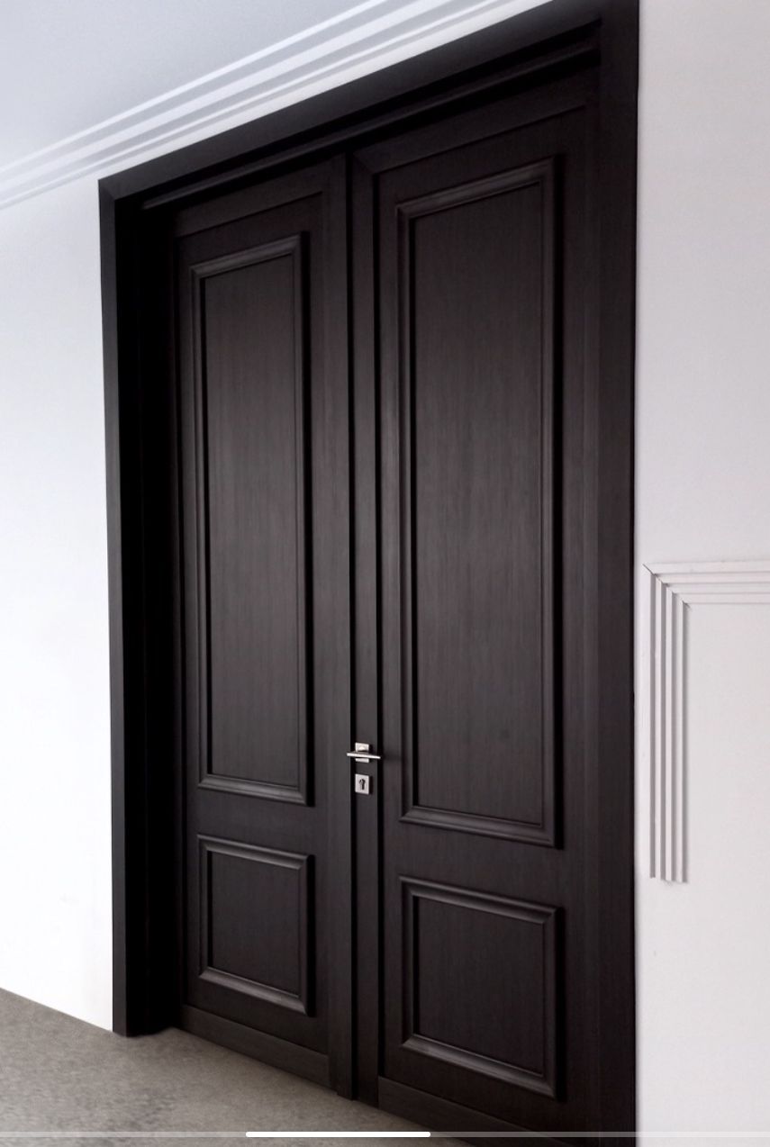 Espresso Double Panel Door With Mouldings
