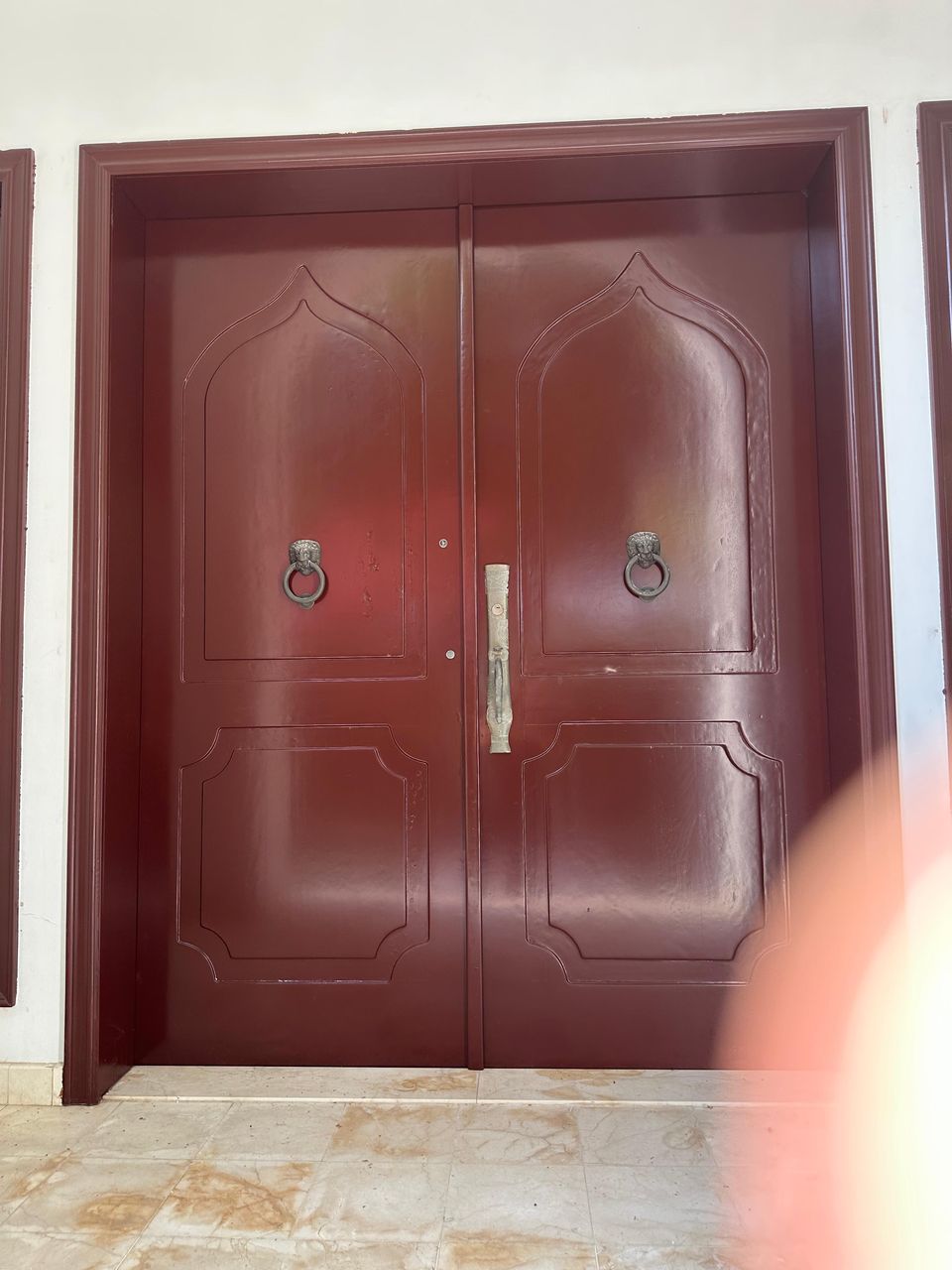 Mahogany Double Main Door With Ring Handles