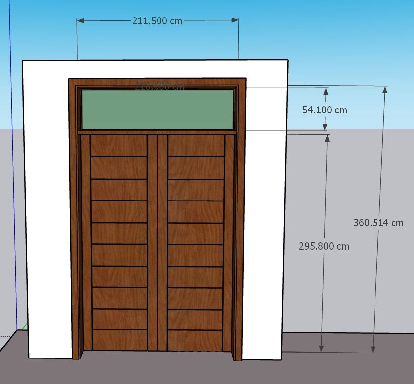 Drawing of the double main door with fanlight, The Springs