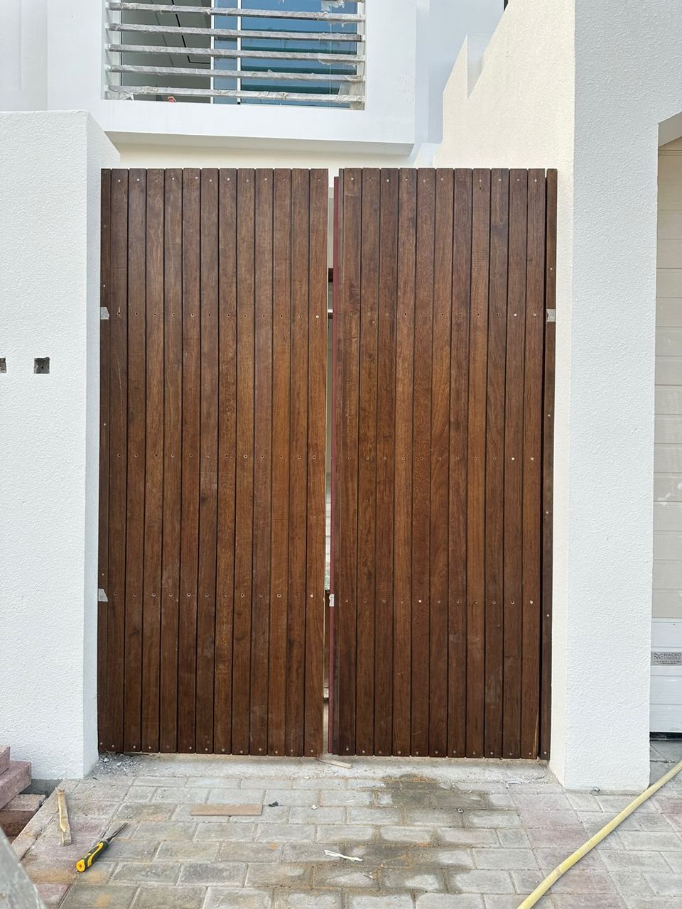 Teak double garden door, Springs villa