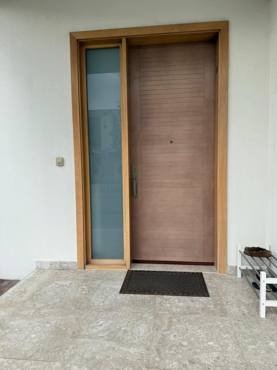 Oak Main Door With Glass Vision Strip