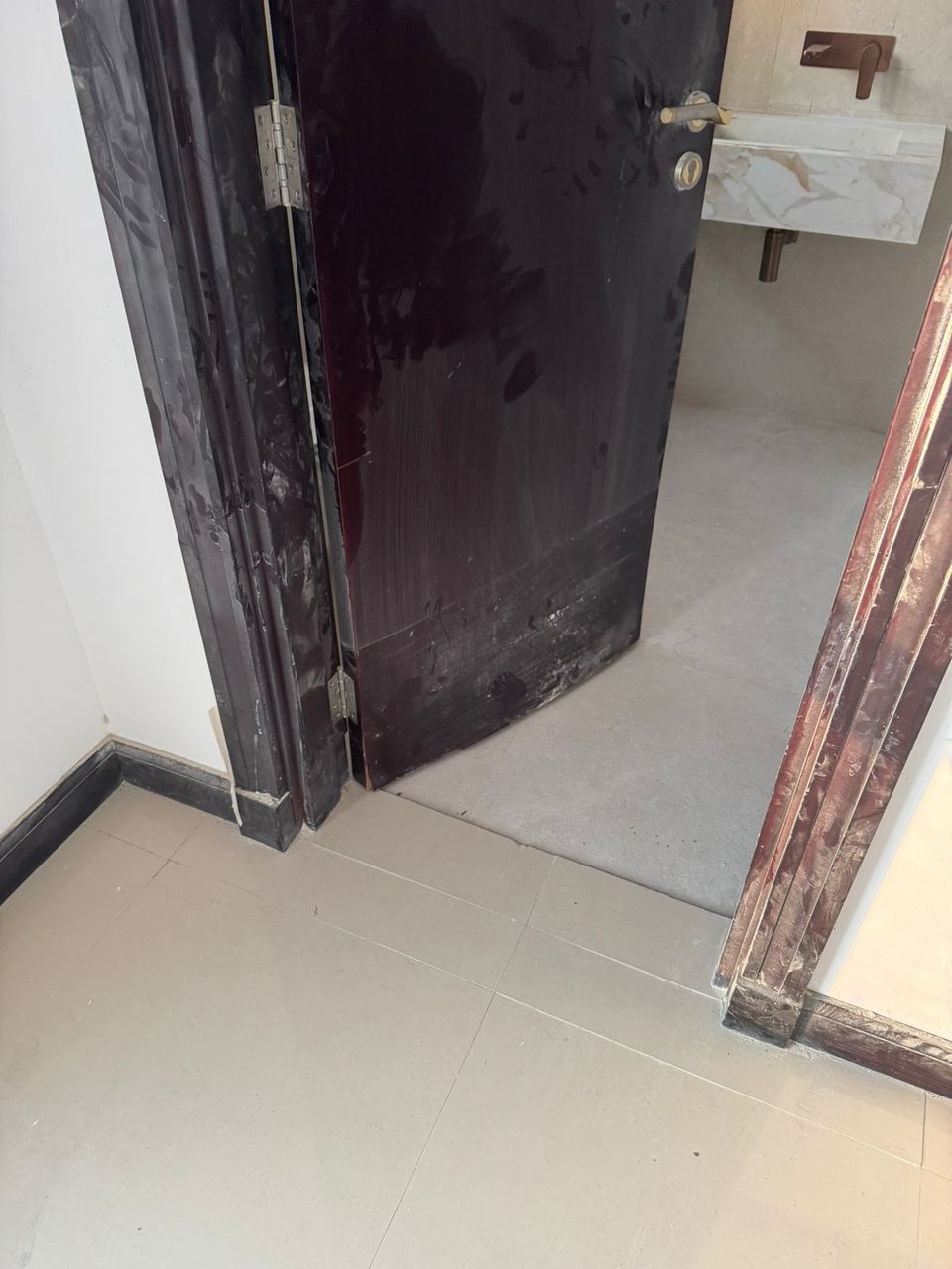 Existing door opening before the hidden door frame, Palm Jumeirah